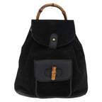 Gucci Gucci Bamboo Backpack Daim Black Suede Backpack Bag (Authentic Pre-Loved)