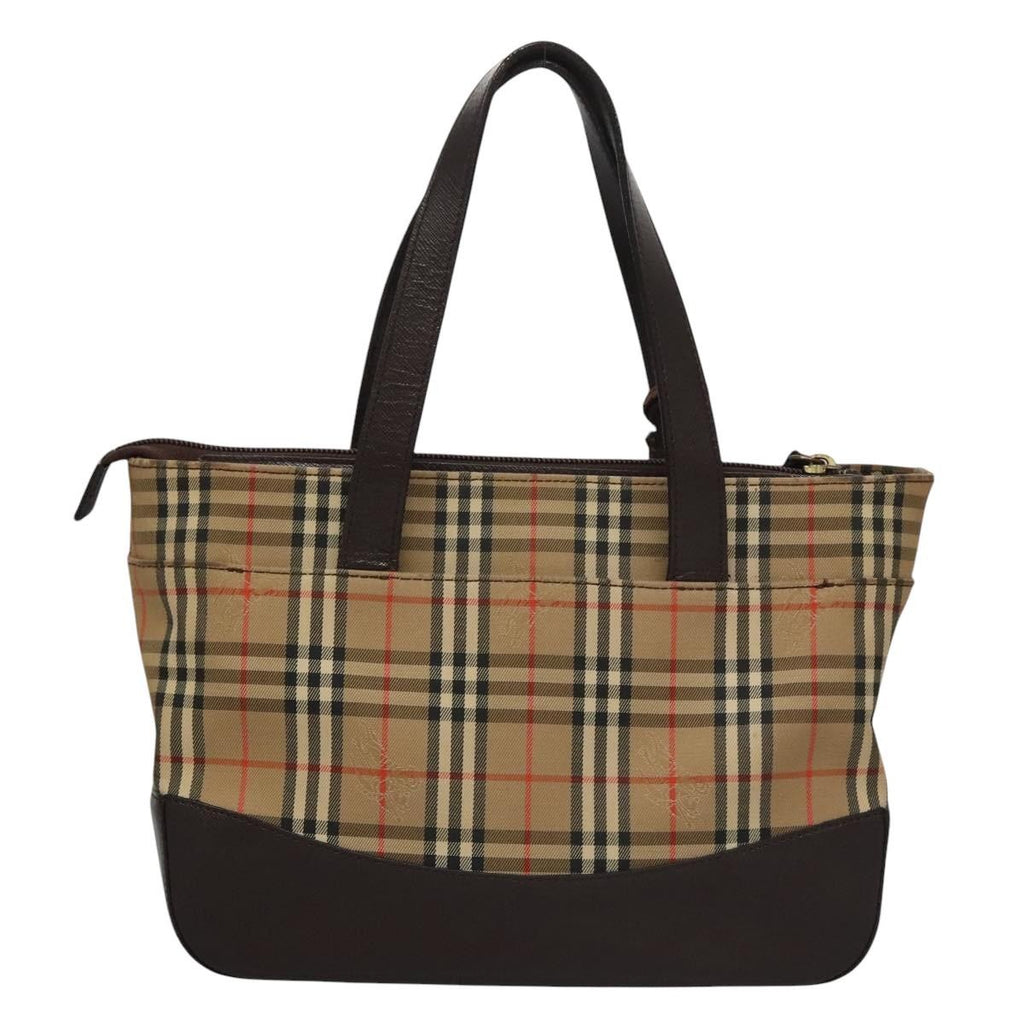 Burberry Nova Check Handbag Nova Check Canvas And Leather Beige Canvas Handbag (Authentic Pre-Loved)