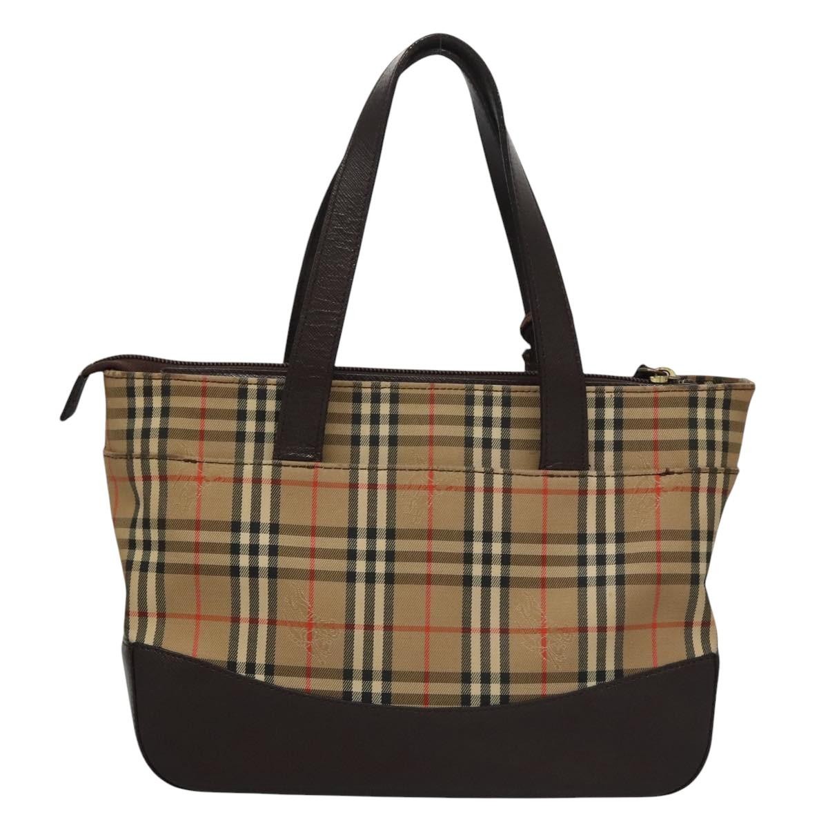Burberry Nova Check Handbag Nova Check Canvas And Leather Beige Canvas Handbag (Authentic Pre-Loved)