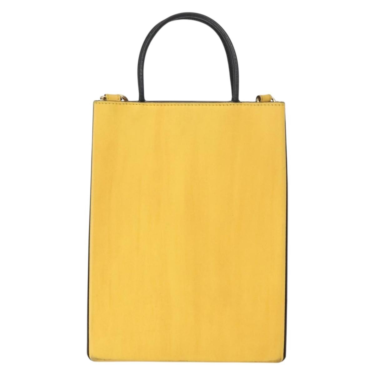 Fendi Pack Shopping Tote Leather Yellow Leather Handbag (Authentic Pre-Loved)