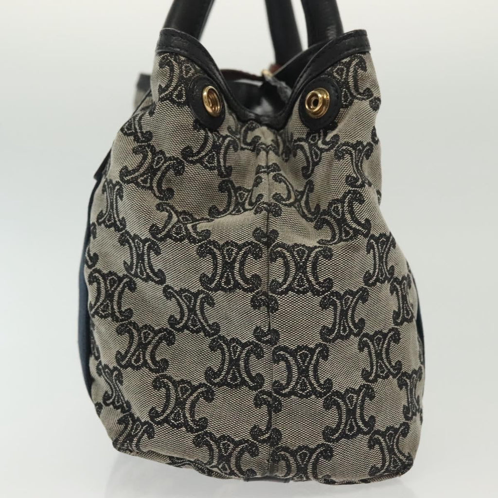 Celine Vintage Macadam Handbag Macadam Navy Canvas Bag (Authentic Pre-Loved)