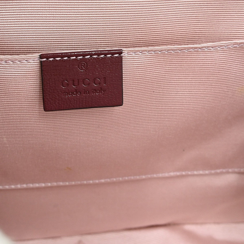 Gucci Sylvie 1969 Top Handle Bag Leather And Wicker Red Leather Handbag (Authentic Pre-Loved)