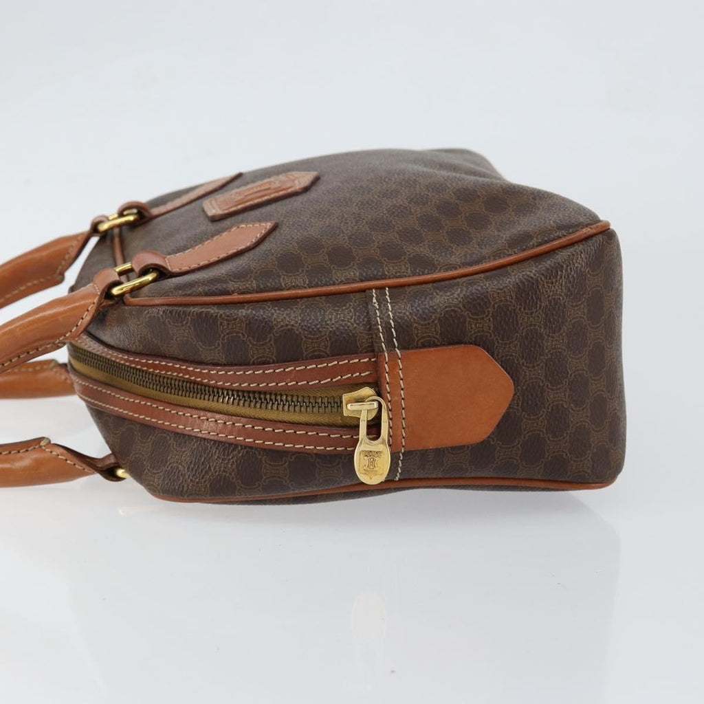 Celine Macadam Handbag Macadam With Leather Brown Canvas Handbag (Authentic Pre-Loved)