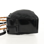 Gucci Vintage Bamboo Handle Bag Nylon Black Nylon Handbag (Authentic Pre-Loved)