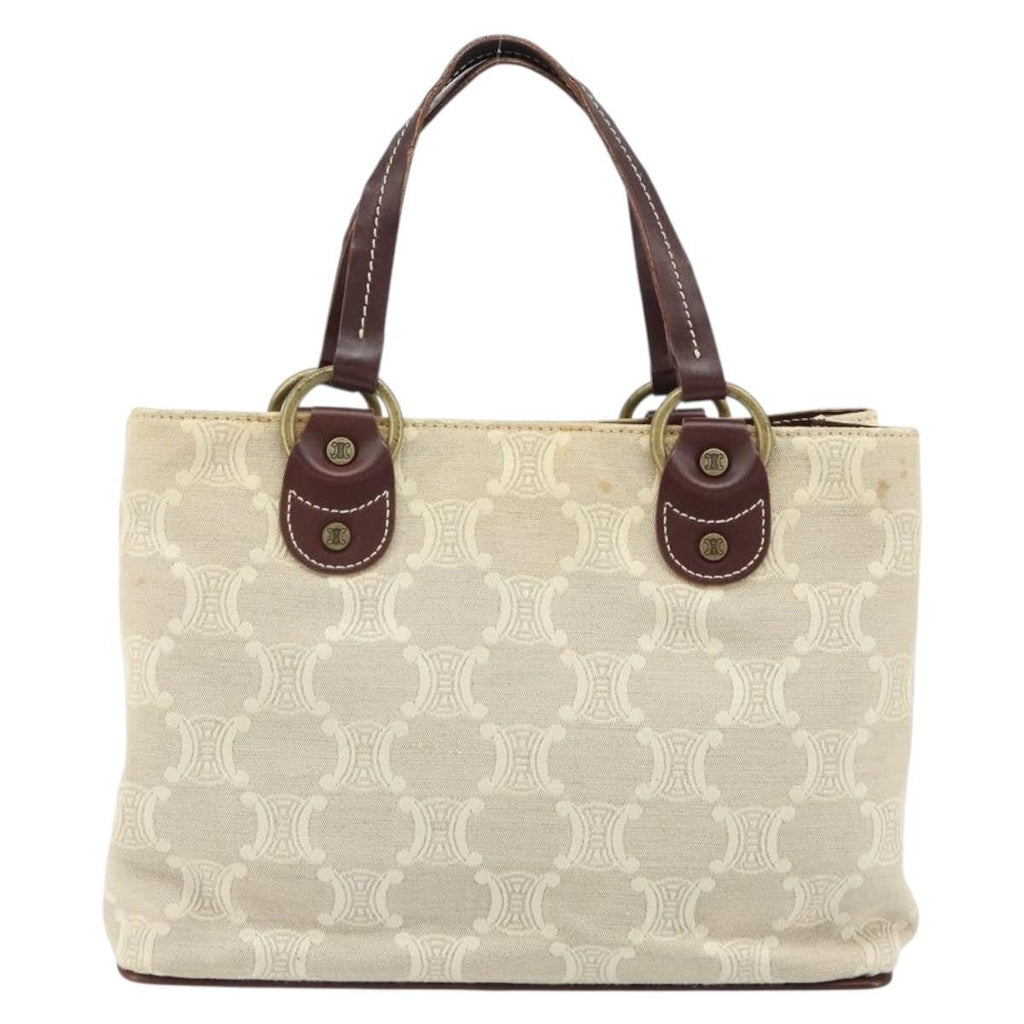 Celine Vintage Macadam Handbag Canvas And Leather Beige Canvas Handbag (Authentic Pre-Loved)