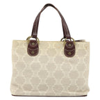 Celine Vintage Macadam Handbag Canvas And Leather Beige Canvas Handbag (Authentic Pre-Loved)