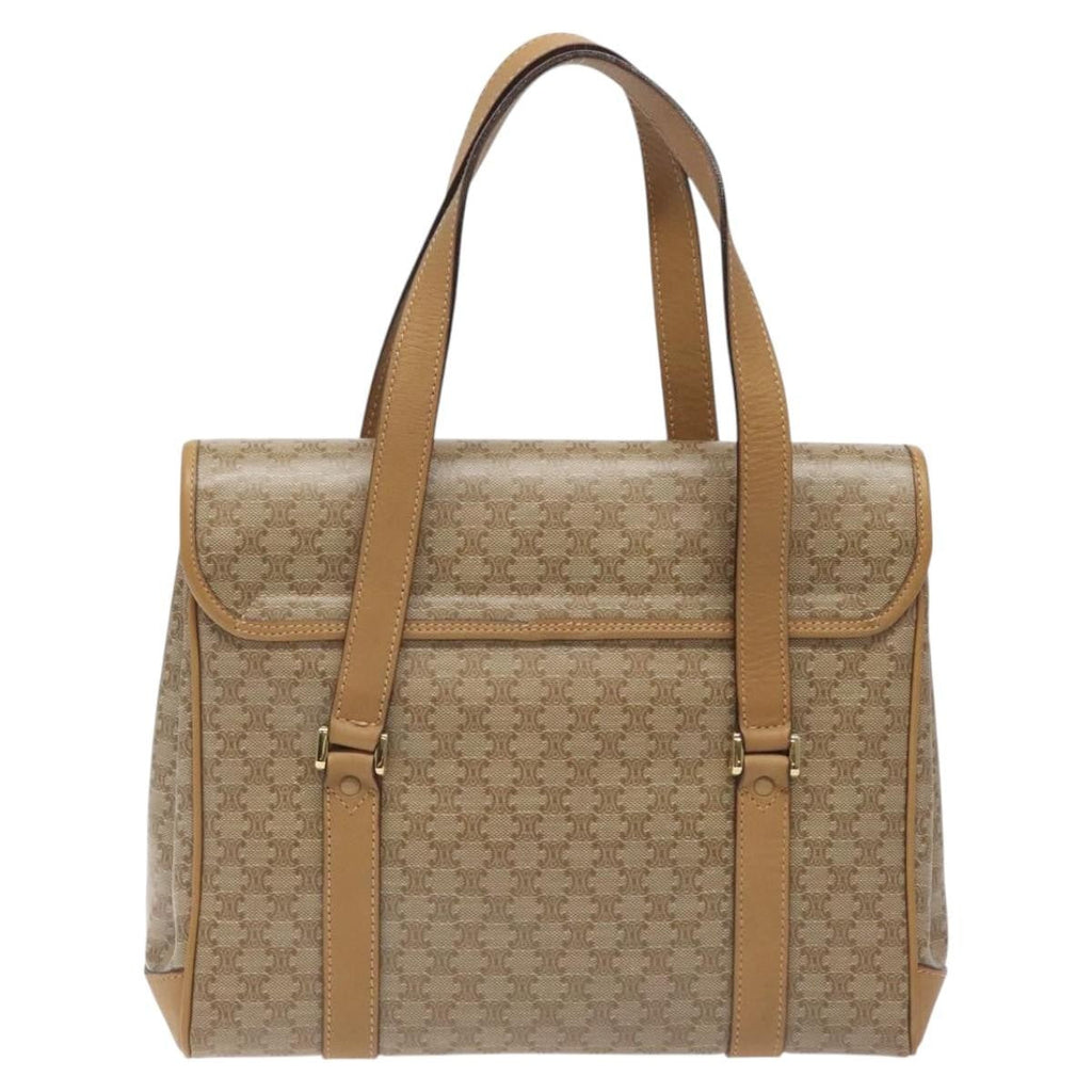 Celine Vintage Macadam Handbag Canvas And Leather Beige Canvas Handbag (Authentic Pre-Loved)
