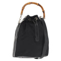 Gucci Vintage Bamboo Bucket Bag Nylon And Leather Black Nylon Bag (Authentic Pre-Loved)
