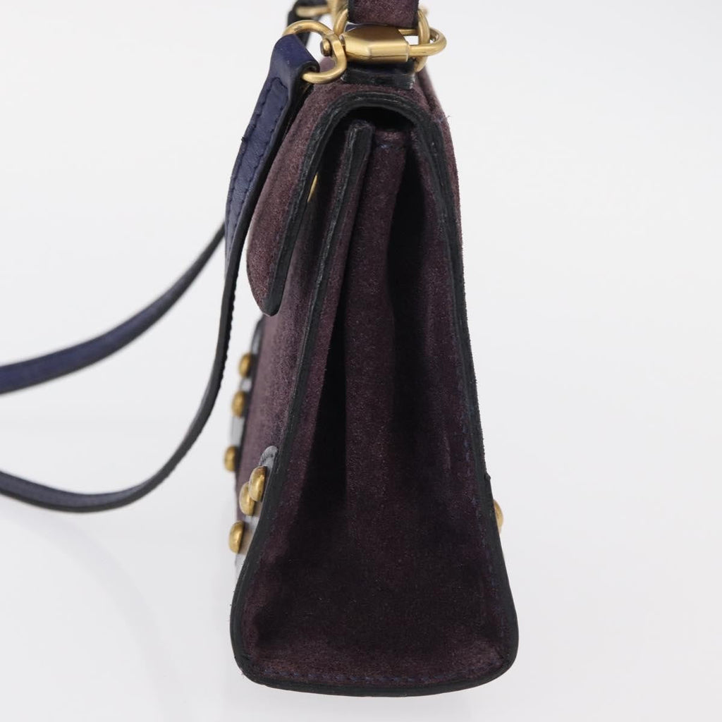 Celine Handbag Suede Purple Suede Handbag (Authentic Pre-Loved)