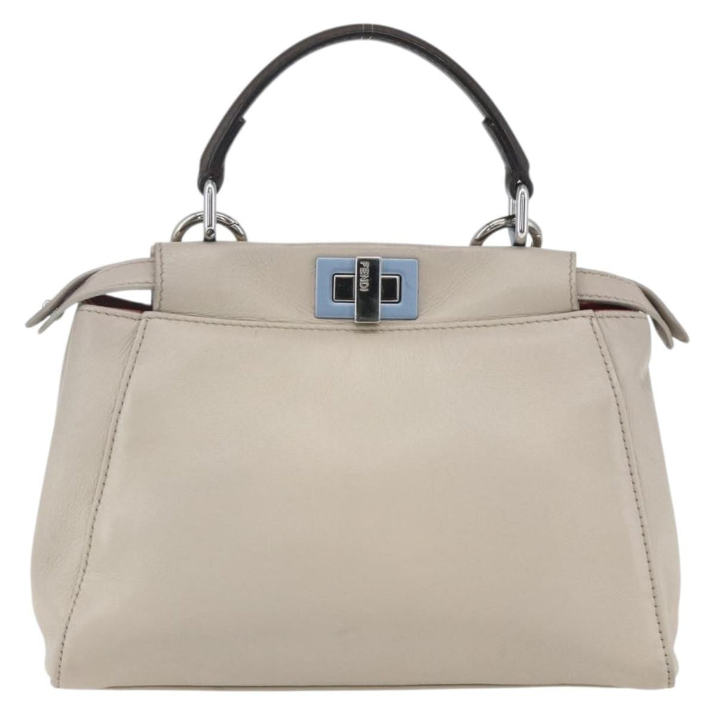 Fendi Peekaboo Bag Leather Beige Leather Handbag (Authentic Pre-Loved)