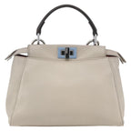 Fendi Peekaboo Bag Leather Beige Leather Handbag (Authentic Pre-Loved)
