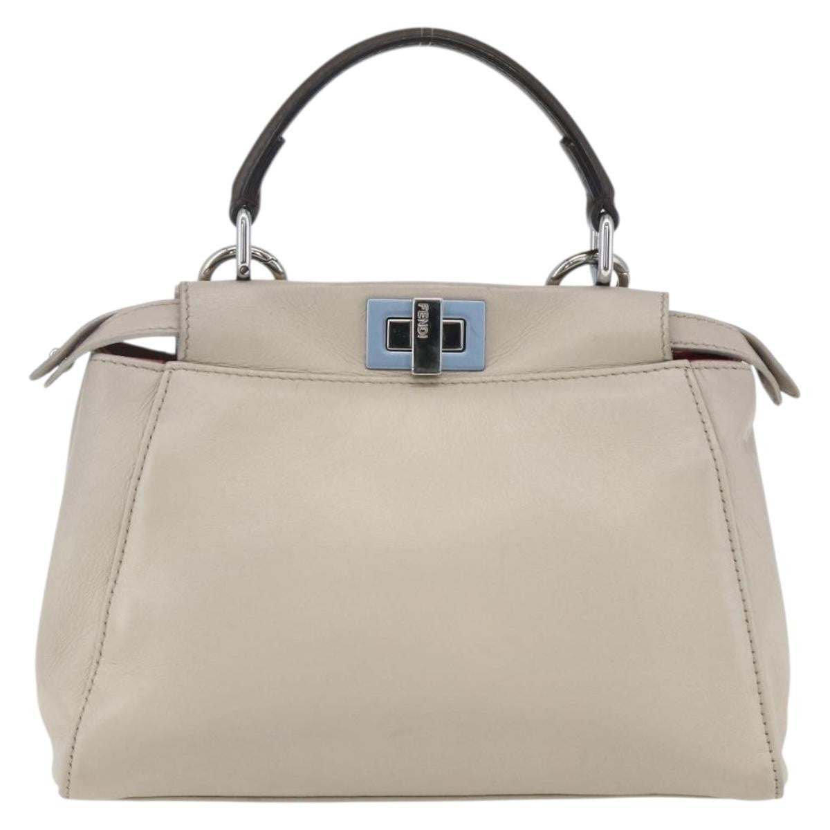 Fendi Peekaboo Bag Leather Beige Leather Handbag (Authentic Pre-Loved)