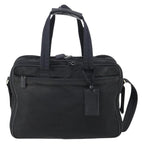 Prada Porta Computer Briefcase Tessuto And Saffiano Leather Black Nylon Briefcase Bag (Authentic Pre-Loved)