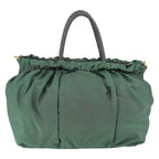 Prada Convertible Bow Tote Tessuto Green Nylon Handbag (Authentic Pre-Loved)