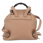 Gucci Vintage Bamboo Backpack Leather Beige Leather Backpack Bag (Authentic Pre-Loved)