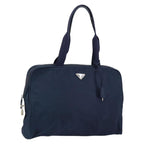 Prada Zip Around Tote Tessuto Navy Nylon Handbag (Authentic Pre-Loved)