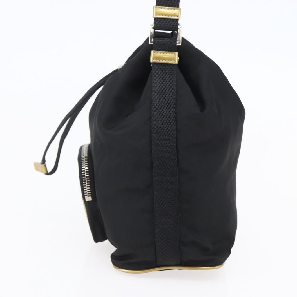 Prada Duet Drawstring Bucket Bag Tessuto Black Nylon Bag (Authentic Pre-Loved)