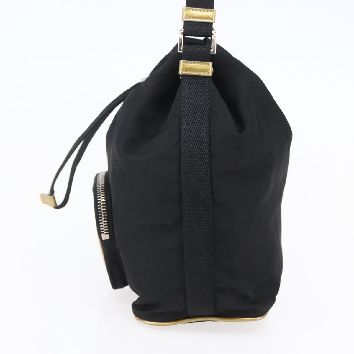 Prada Duet Drawstring Bucket Bag Tessuto Black Nylon Bag (Authentic Pre-Loved)