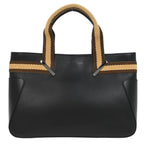 Gucci Web Handbag Leather Wih Canvas Black Leather Handbag (Authentic Pre-Loved)