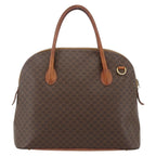 Celine Macadam Handbag Macadam With Leather Brown Canvas Handbag (Authentic Pre-Loved)