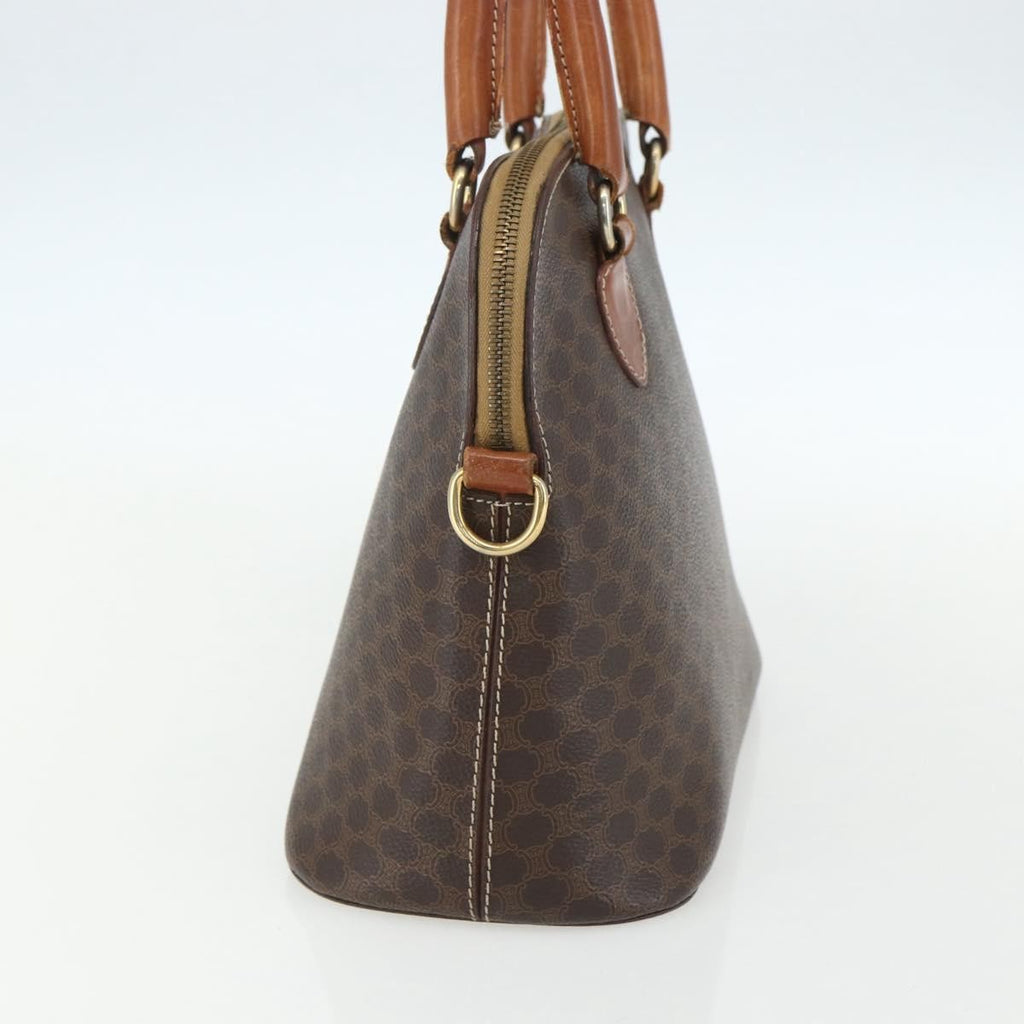 Celine Vintage Macadam Handbag Canvas And Leather Brown Canvas Handbag (Authentic Pre-Loved)