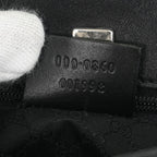 Gucci Web Handbag Leather Wih Canvas Black Leather Handbag (Authentic Pre-Loved)