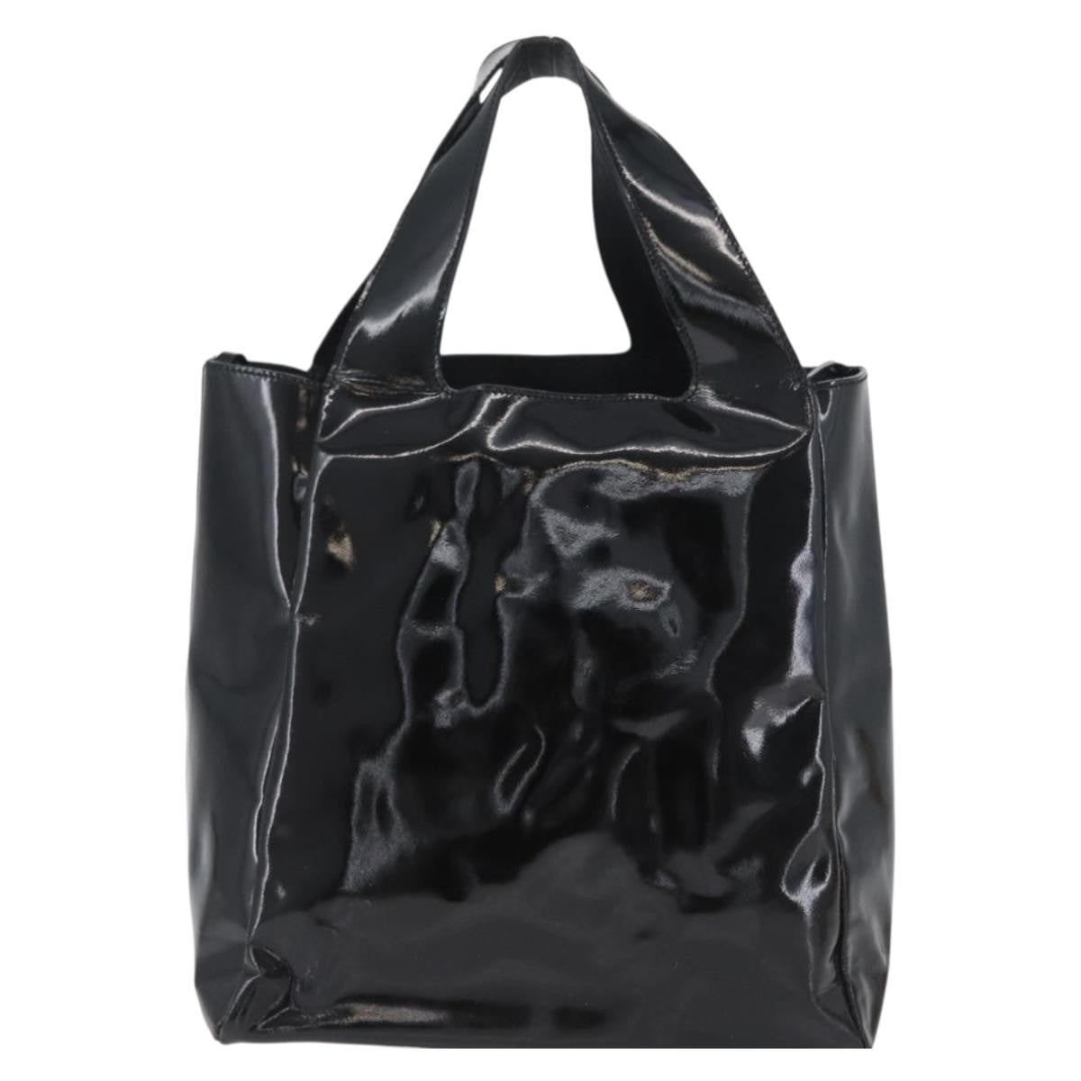 Prada Vintage Handbag Patent Leather Black Patent_Leather Handbag (Authentic Pre-Loved)