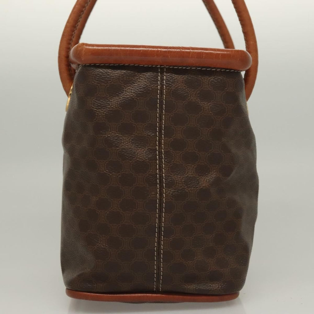 Celine Macadam Handbag Macadam With Leather Brown Canvas Handbag (Authentic Pre-Loved)