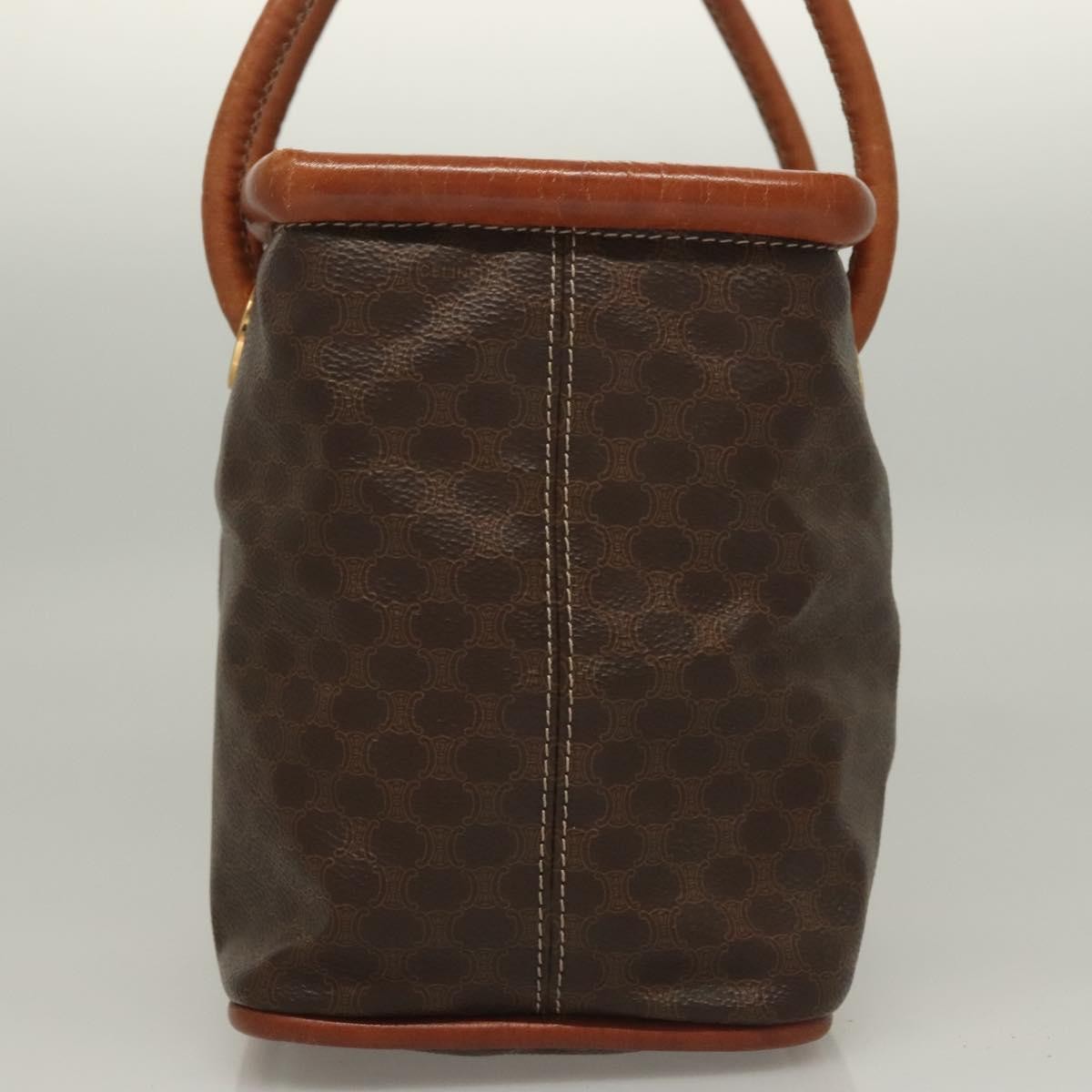 Celine Macadam Handbag Macadam With Leather Brown Canvas Handbag (Authentic Pre-Loved)