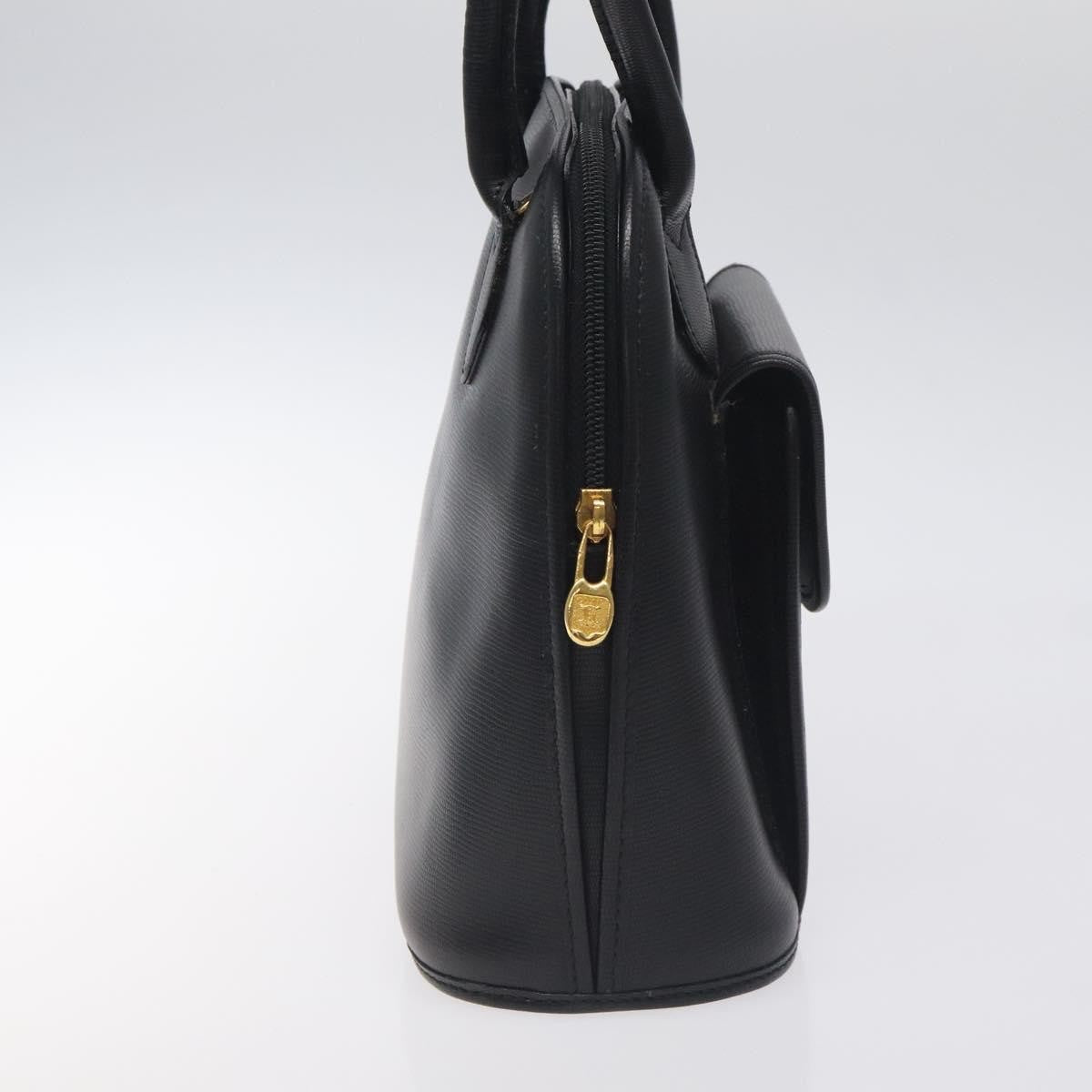 Celine Circle Logo Handbag Leather Black Leather Bag (Authentic Pre-Loved)