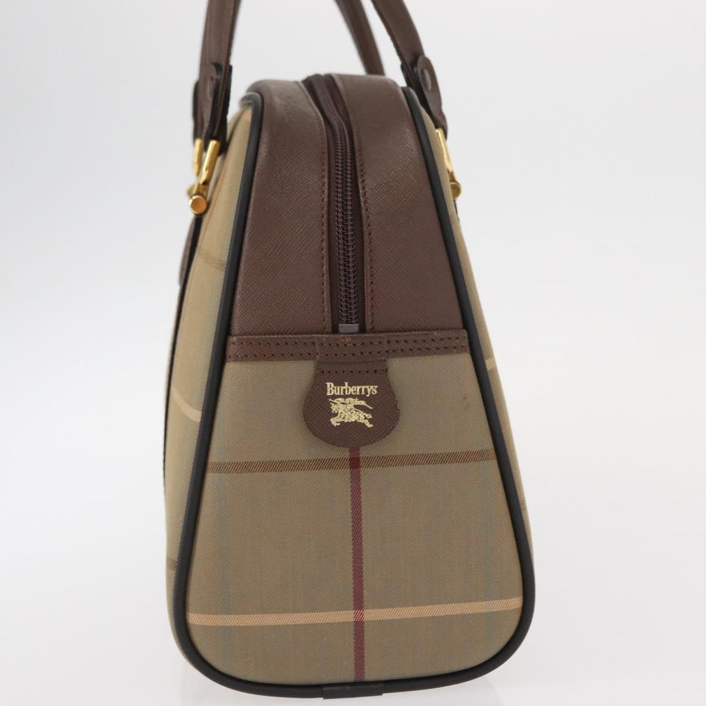Burberry Nova Check Boston Bag Canvas Beige Canvas Handbag (Authentic Pre-Loved)