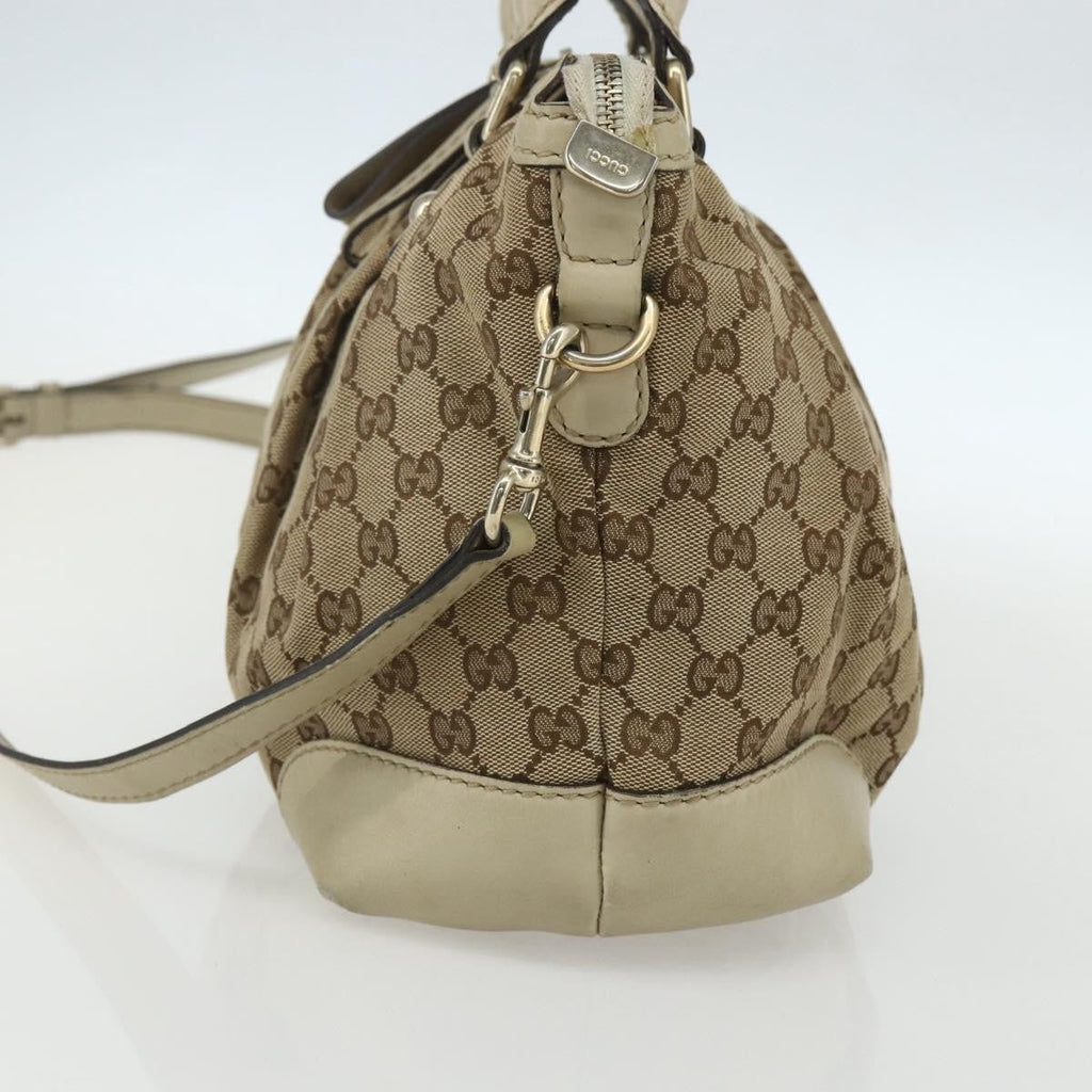 Gucci Sukey Top Handle Satchel Gg Coated Canvas Beige Canvas Handbag (Authentic Pre-Loved)