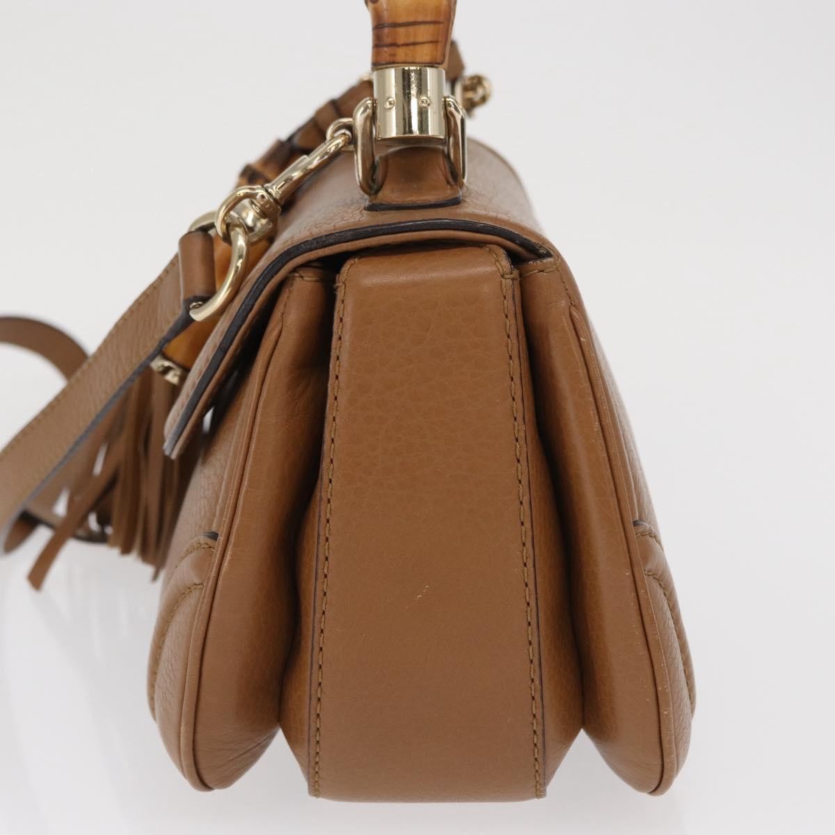 Gucci New Bamboo 1921 Top Handle Bag Leather Brown Leather Handbag (Authentic Pre-Loved)