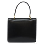 Celine Vintage Top Handle Bag Glazed Leather Black Leather Bag (Authentic Pre-Loved)