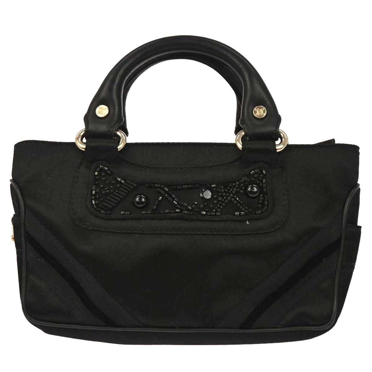Celine Boogie Satchel Satin Black Satin Handbag (Authentic Pre-Loved)