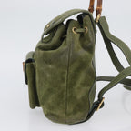 Gucci Gucci Bamboo Backpack Daim Khaki Leather Backpack Bag (Authentic Pre-Loved)