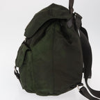 Prada Double Front Pocket Backpack Tessuto Khaki Nylon Backpack Bag (Authentic Pre-Loved)