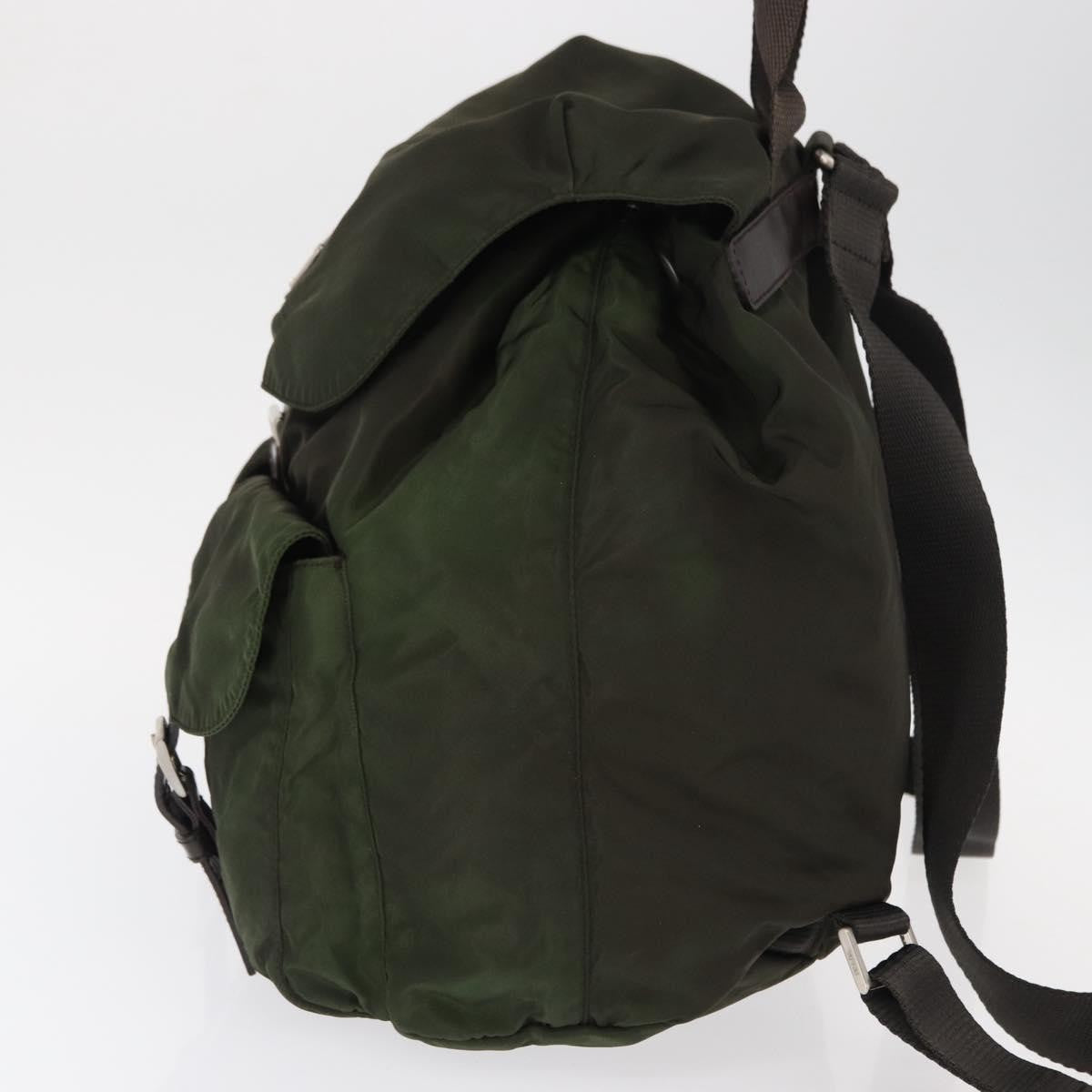 Prada Double Front Pocket Backpack Tessuto Khaki Nylon Backpack Bag (Authentic Pre-Loved)