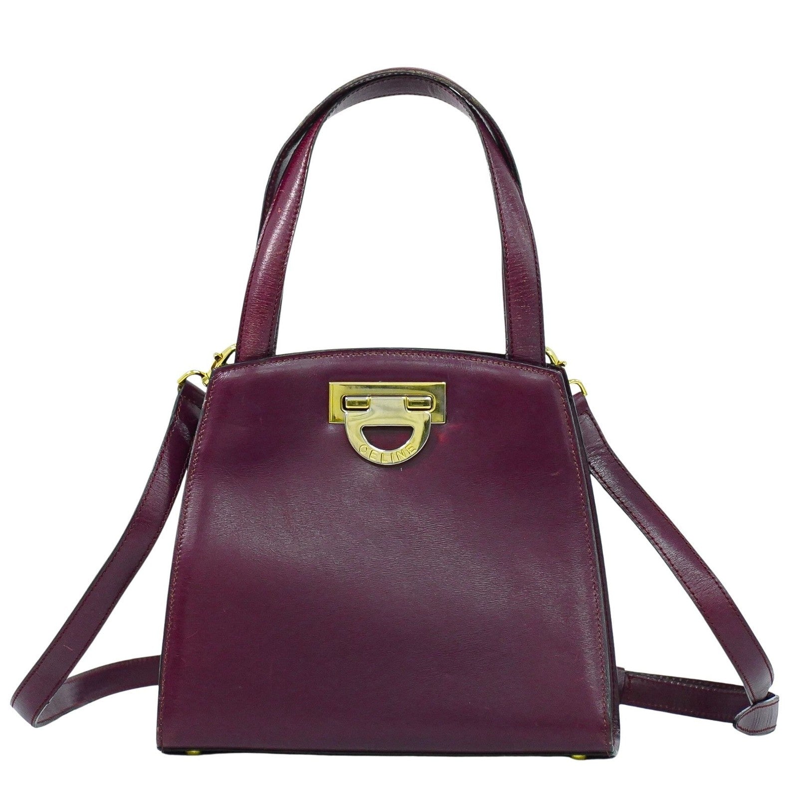 Celine Handbag Leather Purple Leather Handbag (Authentic Pre-Loved)