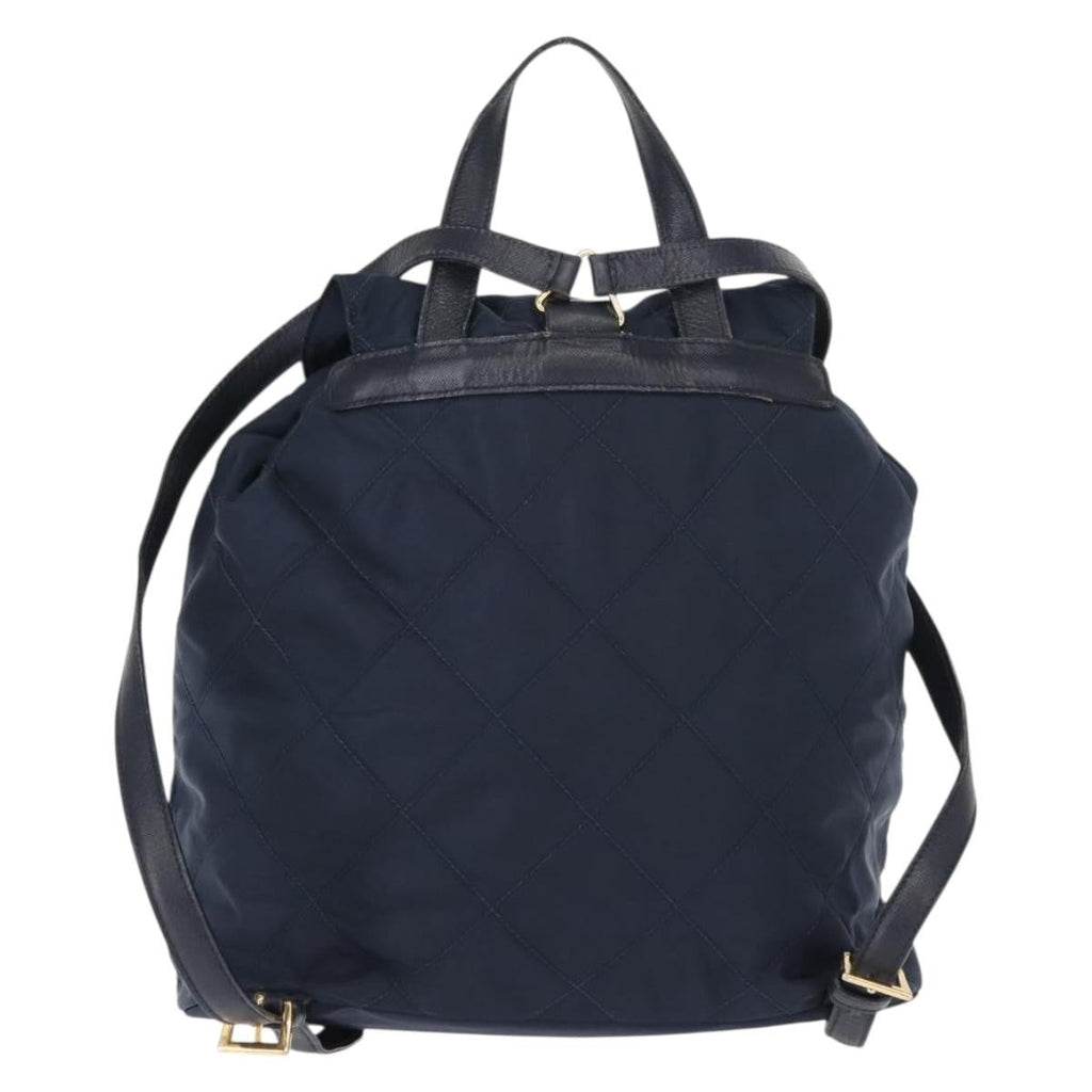 Prada Buckle Backpack Quilted Tessuto Navy Nylon Backpack Bag (Authentic Pre-Loved)