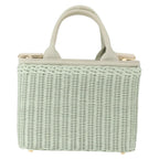 Prada Comic Basket Bag Wicker With Applique Green Wicker Handbag (Authentic Pre-Loved)