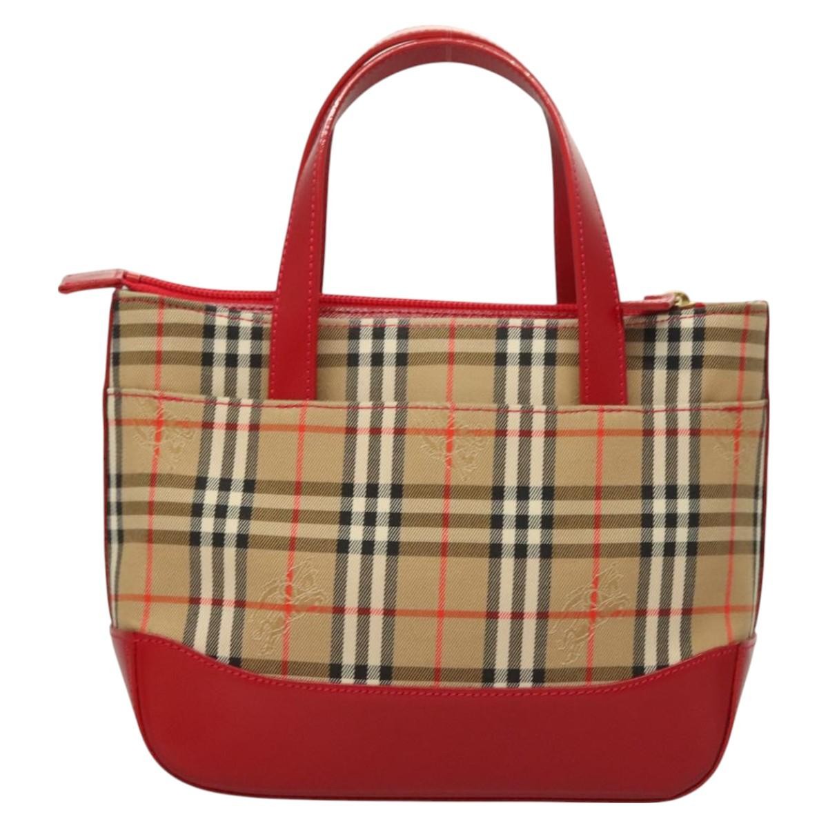 Burberry Nova Check Handbag Nova Check Canvas And Leather Beige Canvas Handbag (Authentic Pre-Loved)