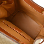 Celine Vintage Macadam Backpack Canvas And Leather Beige Canvas Backpack Bag (Authentic Pre-Loved)