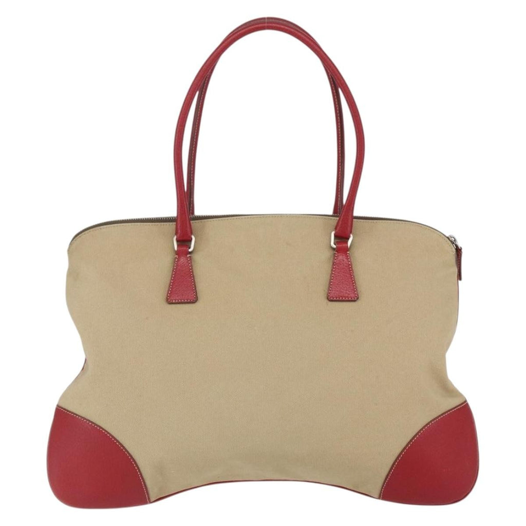 Prada Vintage Handbag Canvas Beige Canvas Handbag (Authentic Pre-Loved)