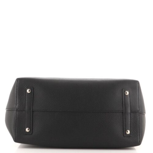 Burberry Baby Triple Stud Leather Belt Tote Bag Top Handle Black Handbag NEW