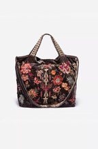 Johnny Was Taline Velveteen Tote Coffee Bean Brown Velvet Bag Handbag Hobo NEW