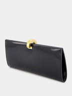 Brushed Leather Daria Minaudière Clutch