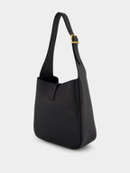 Le 5 À 7 Small Supple Monogram-Plaque Bag In Grained Leather