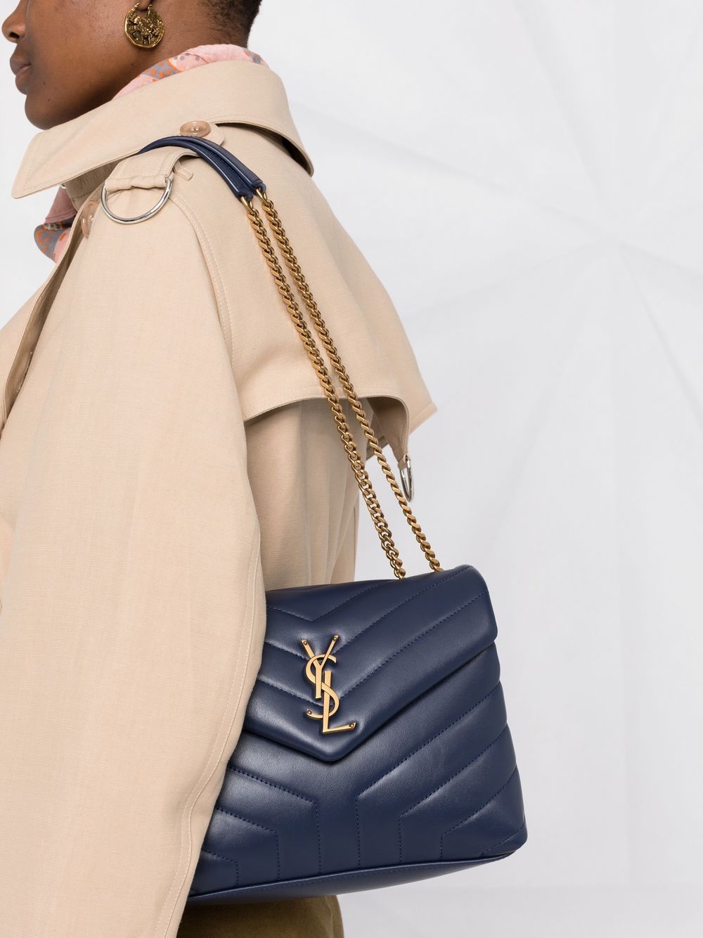 Loulou Navy Small Shoulder Bag