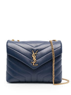 Loulou Navy Small Shoulder Bag